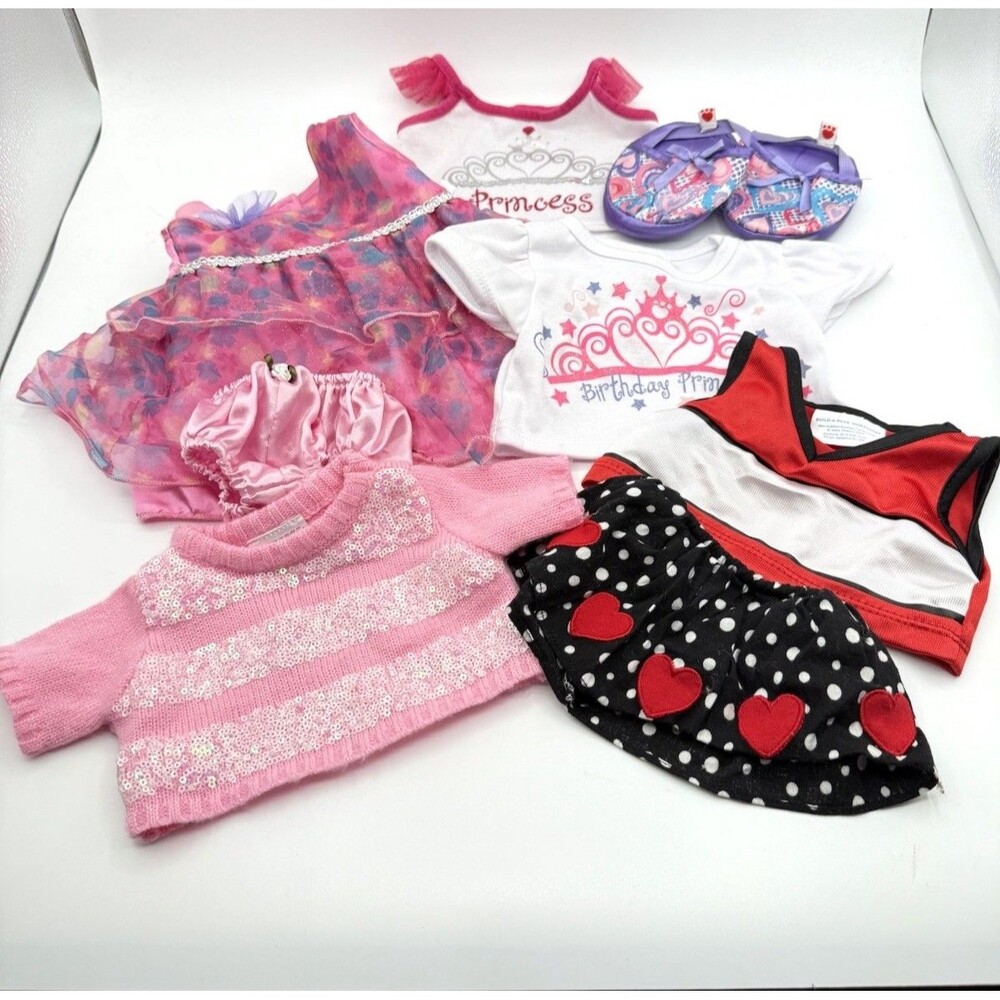 BAB Build A Bear Girl Clothes & Shoes‎ Birthday Fancy Dress Sequins Lot